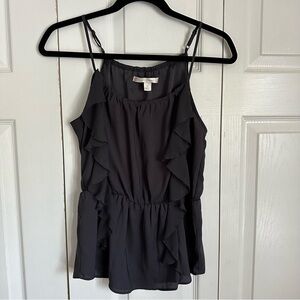 Lauren Conrad Blouse Womens Extra Small Sleeveless Ruffle Peplum XS Dressy Top